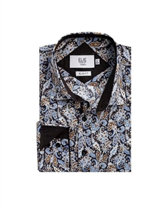 Спортивная рубашка Big Boys Navy Paisley Slim Fit, синий Elie balleh