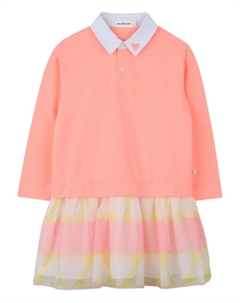 Многослойное платье с длинными рукавами, розовый Billieblush