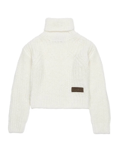 Джемпер с высоким воротником и нашивкой-логотипом, белый Dsquared2 kids