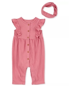 Комплект для девочек: комбинезон и повязка на голову, 2 предмета, розовый Carter`s