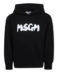 Худи с логотипом, черный Msgm kids