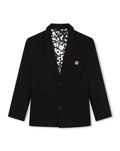 Однобортный пиджак с логотипом, черный Dkny kids