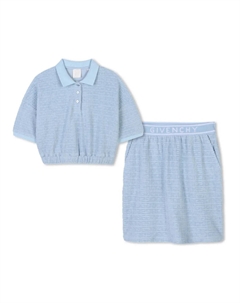 Комплект из топа и юбки с логотипом 4G, синий Givenchy kids