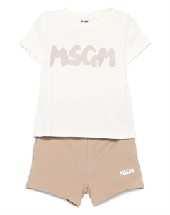 Комплект из футболки и шортов с логотипом, нейтральный Msgm kids