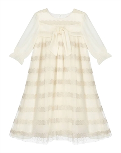 Платье с длинными рукавами и кружевом, белый Patachou