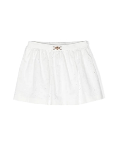 Расклешенная юбка с цветочной вышивкой, белый Versace kids