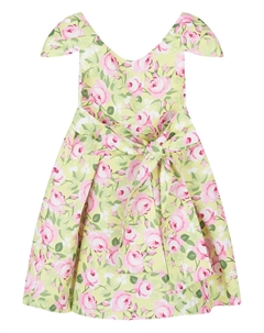 Платье со складками и цветочным принтом, зеленый Mama luma kids