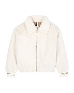 Шуба из искусственного меха на молнии, белый Boss kidswear