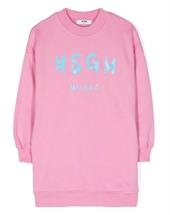 Платье-джемпер с логотипом, розовый Msgm kids