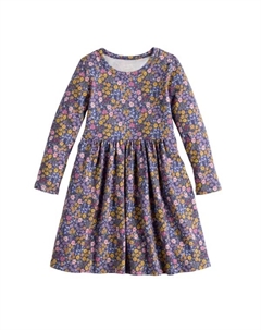 Трикотажное платье с длинными рукавами для девочек 4-12 лет, цвет floral field purple Jumping beans