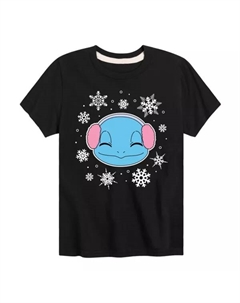 Футболка для мальчиков 8-20 лет с принтом покемона Squirtle и снежинки, черный Licensed character
