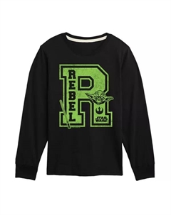 Футболка с длинными рукавами и принтом в стиле «бунтаря» для мальчиков 8–20 лет, черный Star wars