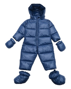 Дутый комбинезон с капюшоном, синий Save the duck