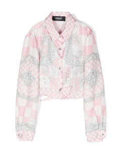 Шелковая рубашка Medusa Contrasto, розовый Versace kids
