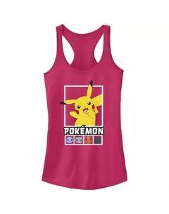 Майка-борцовка с квадратами команды покемонов юниоров, цвет raspberry Licensed character