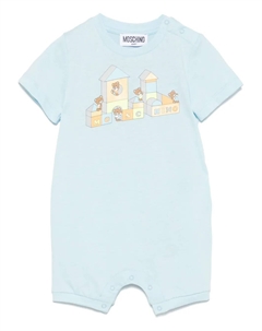 Ромпер с принтом Teddy Bear, синий Moschino kids