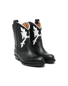 Ковбойские ботинки в стиле колор-блок, черный Gallucci kids