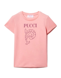 Футболка с логотипом, розовый Pucci junior