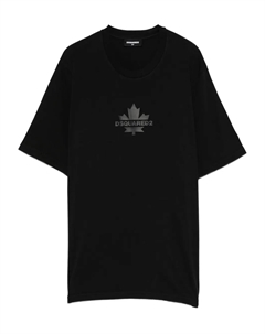 Футболка с логотипом кленового листа, черный Dsquared2 kids