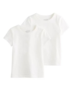 Футболка с коротким рукавом для девочек 4–12 лет, комплект из 2 шт., белый Jumping beans