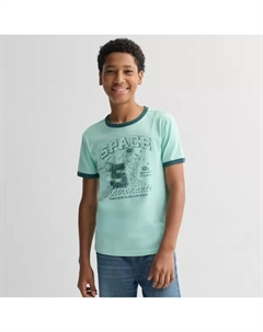 Футболка с контрастной окантовкой для мальчиков 8-20 лет, обычная и свободная, цвет varsity astro teal Sonoma goods for life