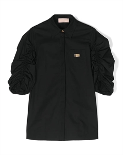 Платье-рубашка со сборками, черный Elisabetta franchi la mia bambina