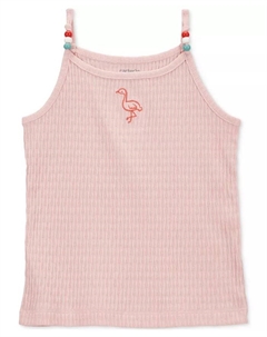 Детская майка с ребрами Flamingo для девочек, розовый Carter`s