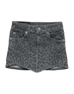 Юбка из денима с леопардовым принтом, серый Dondup kids