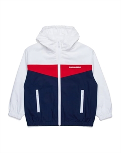 Бомбер в стиле колор-блок, синий Dsquared2 kids