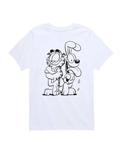 Футболка для мальчиков 8-20 лет с принтом Гарфилда и Оди, белый Licensed character