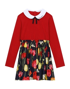 Платье с принтом, красный Dolce & gabbana kids