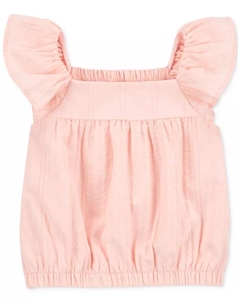 Детская модная блузка с расклешенными рукавами для девочек, розовый Carter`s