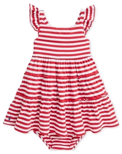 Платье для девочки из джерси с рюшами, мультиколор Polo ralph lauren
