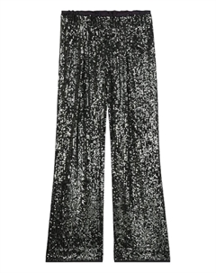 Широкие брюки с пайетками, черный Billieblush