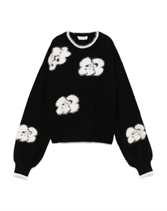 Свитер с цветочной вышивкой, черный Twin-set kids