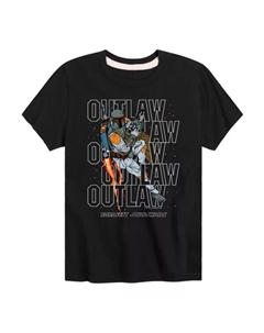 Футболка с принтом «Boba Fett Outlaw» для мальчиков 8–20 лет, черный Star wars
