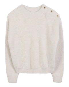 Пушистый свитер с пуговицами, нейтральный Michael kors kids