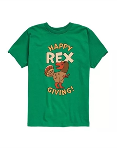 Футболка с рисунком «Счастливый Рекс дарит подарки» для мальчиков 8-20 лет, зеленый Licensed character
