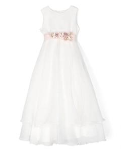 Платье с цветочной аппликацией, белый Mimilù