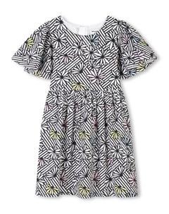 Платье мини с графичным принтом, белый Sonia rykiel enfant