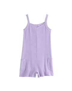 Вафельный комбинезон с драпировкой для девочек 6-20 лет, стандартные и большие размеры, цвет dominic purple So