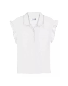 Вязаный топ с оборками на рукавах для девочек 4–18 лет, белый Izod