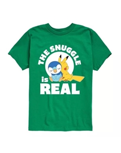 Футболка для мальчиков 8-20 лет Pokemon "Обнимашки — это по-настоящему", зеленый Licensed character