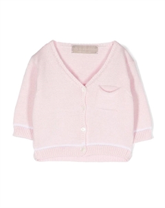 Кардиган с длинными рукавами и V-образным вырезом, розовый La stupenderia