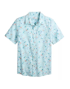 Мальчиковая короткорукавная рубашка из поплина на пуговицах, размеры 8-20, обычная и свободная, цвет beach blue Sonoma goods for life