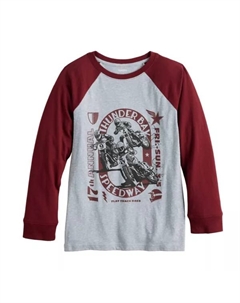 Футболка реглан с длинным рукавом для мальчиков 8-20 лет, обычная и хаски, цвет moto way gray Sonoma goods for life