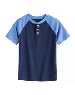 Футболка реглан с коротким рукавом для мальчиков 4-12 лет, цвет all blue Jumping beans