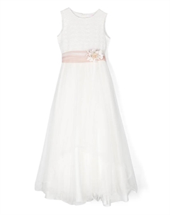 Платье с цветочной аппликацией, белый Mimilù