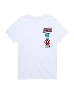 Футболка для мальчиков с принтом, белый Captain america