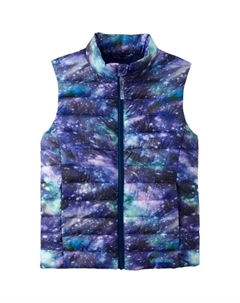 Детский утепленный жилет без пуха ThermoPlume 2-20 с компактным чехлом, цвет blue galaxy cosmos Lands' end